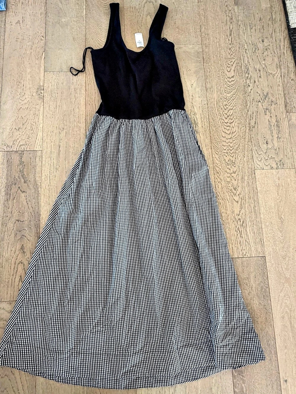 Gap Gingham Maxi Dress in Black & White Size Medium NWT